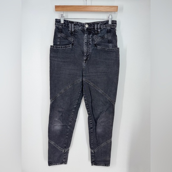 Isabel Marant Dark Wash Straight Leg High Rise Panel Jeans - Picture 1 of 4